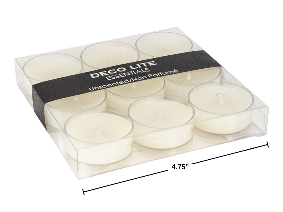 Chandelle à réchaud non-parfumé blanc (paquet de 9)