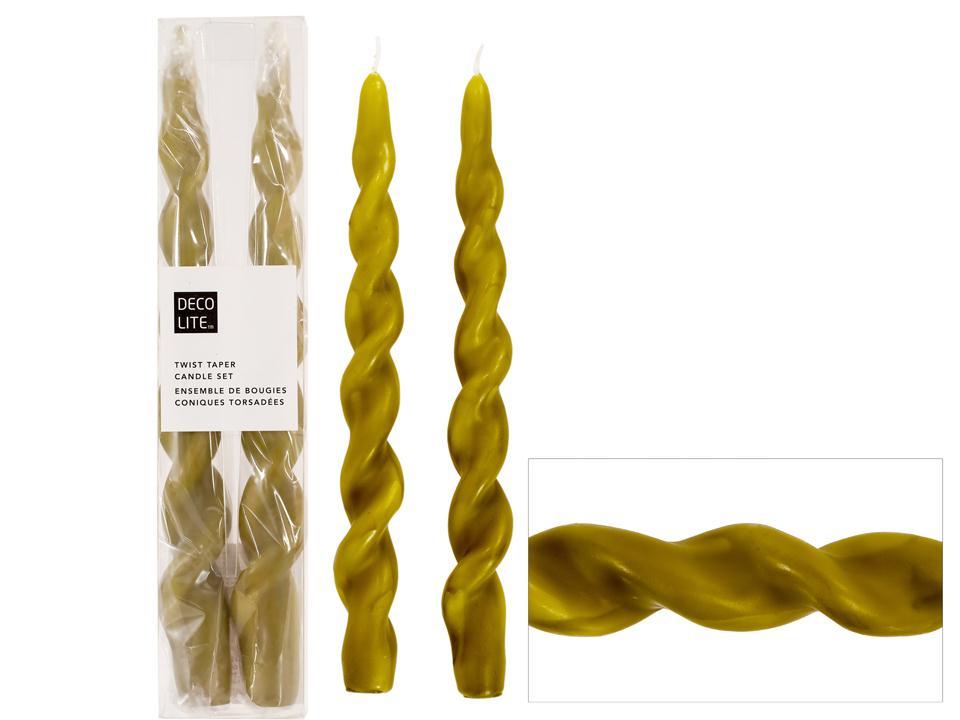 Chandelle spirale 10 po vert kaki (boîte de 2)