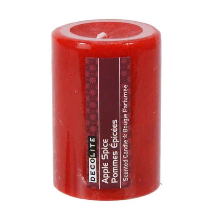 Chandelle pilier parfumée 2 po x 3 po rouge pomme épicée