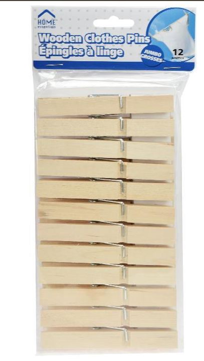 Épingle à linge en bois géante (paquet de 12)