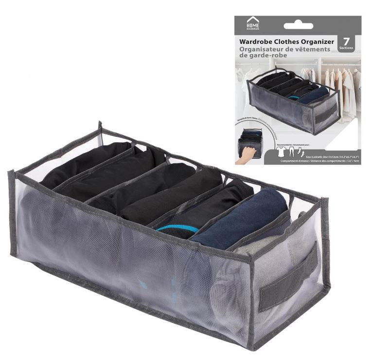 Organisateur de vêtements 14 po x 7 po x 5 po (7 sections)