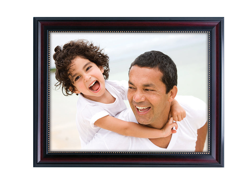 Cadre photo brun et or