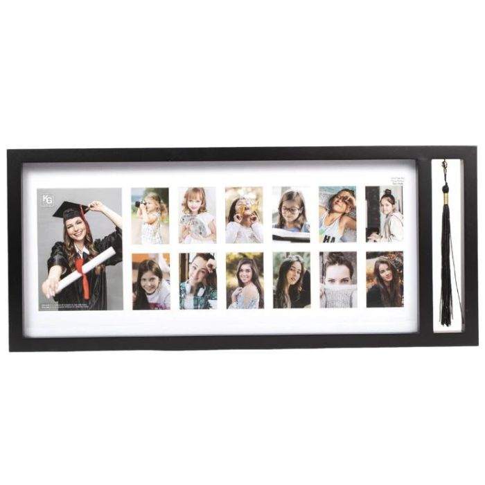 Cadre photo de graduation noir (pour pampille et 13 photos 4 po x 6 po)