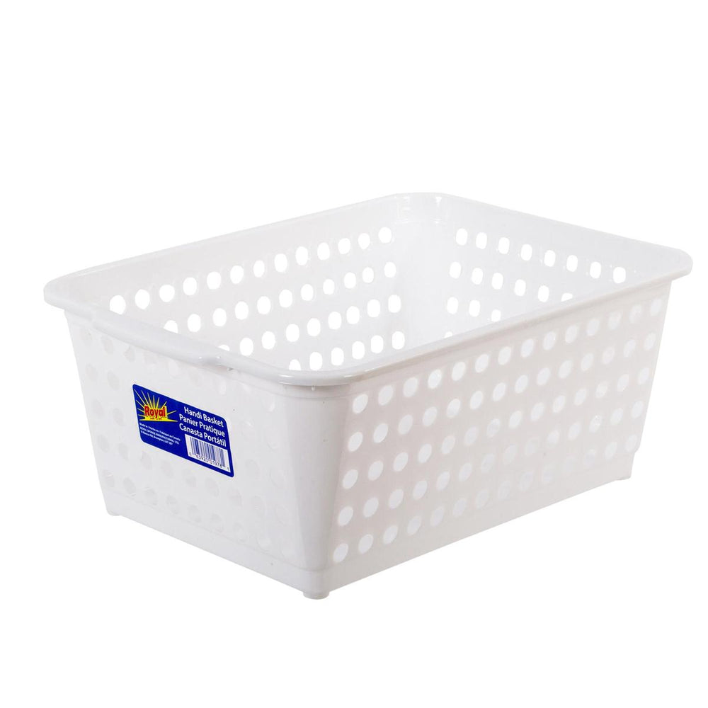 Panier en plastique 14,5 po x 10 po blanc