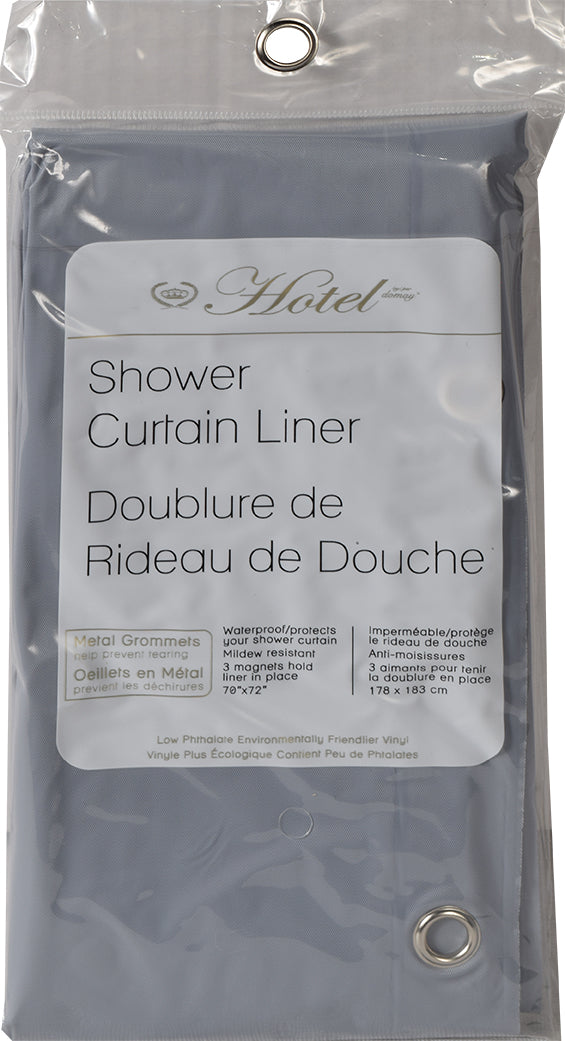 Doublure de rideau de douche en vinyle gris avec aimant 70 x 72 pouces