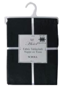 Nappe 60 po x 84 po en tissu Hôtel noir