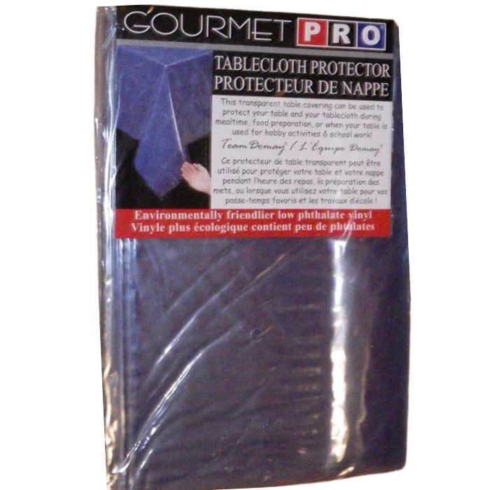 Protecteur de nappe en vinyle clair 52 po x 70 po