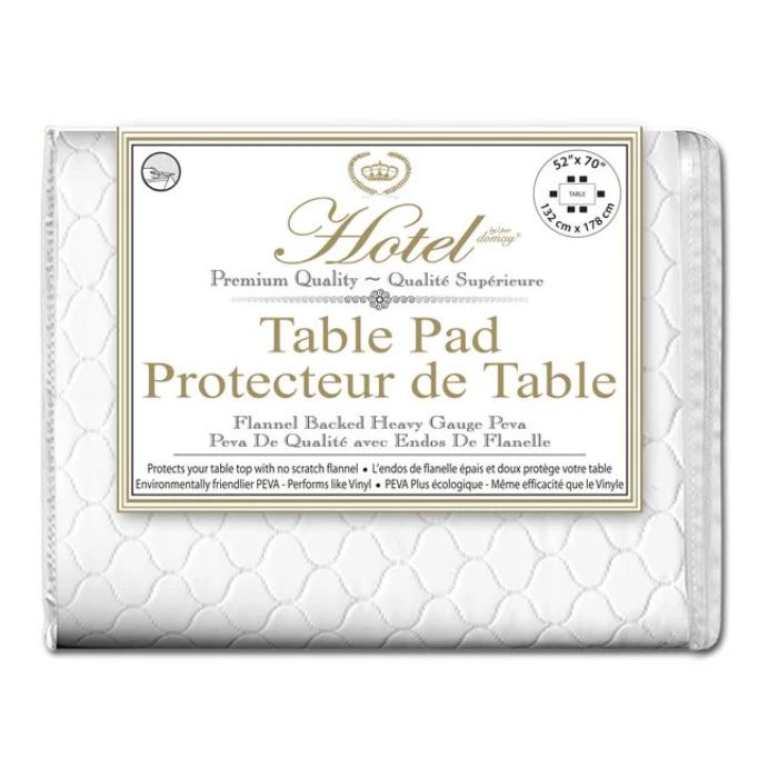 Protecteur de table en vinyle PEVA endos de flanelle 52 po x 70 po