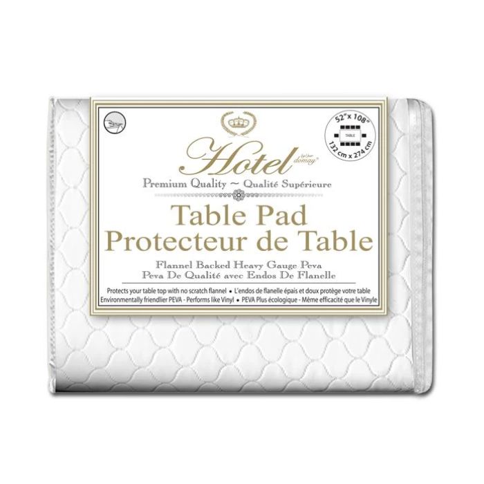 Protecteur de table en vinyle PEVA endos de flanelle 52 po x 108 po