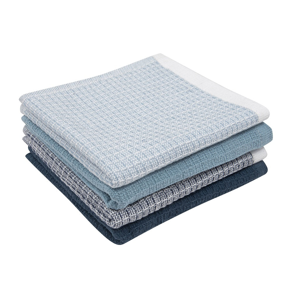 Lavette à vaisselle 12 po x 12 po gaufrée deux tons (paquet de 4)