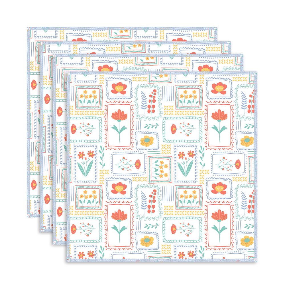 Lavette en tissage gaufré 12 po x 12 po mosaïque (paquet de 4)