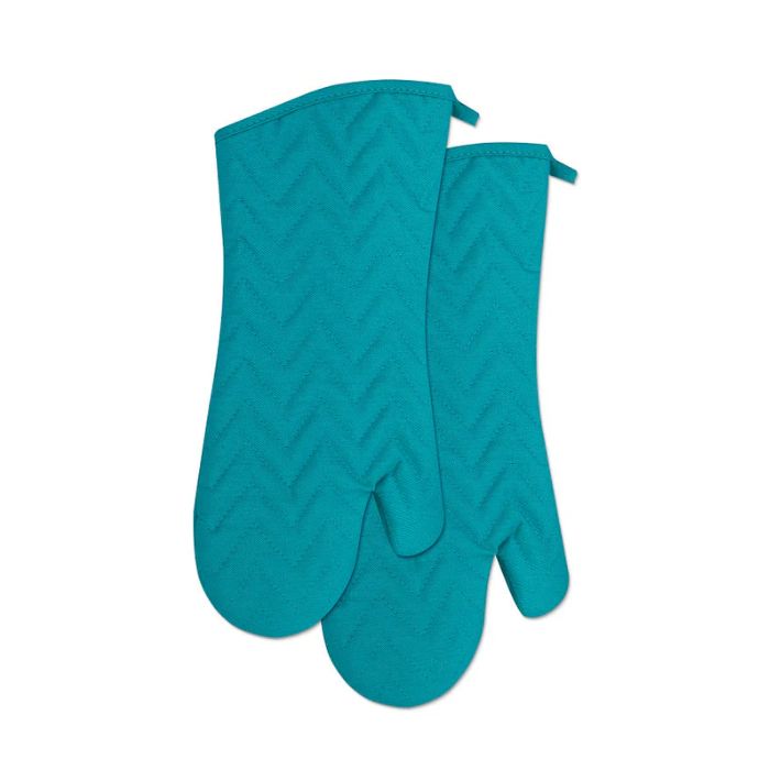 Mitaine pour le four longue motif chevrons