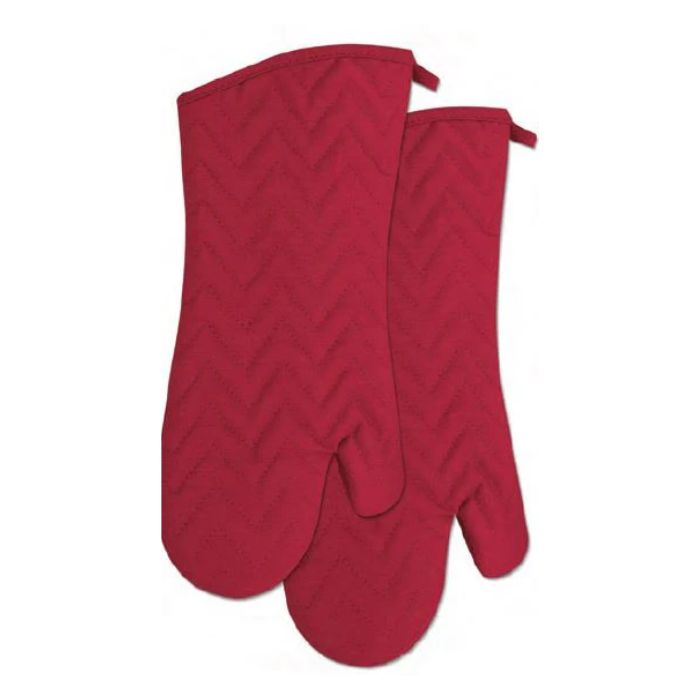 Mitaine pour le four longue motif chevrons