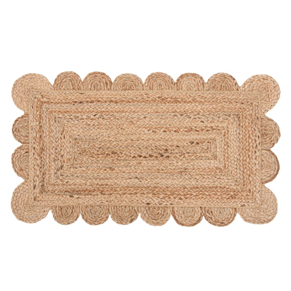 Tapis en jute à bords festonnés 18 po x 30 po