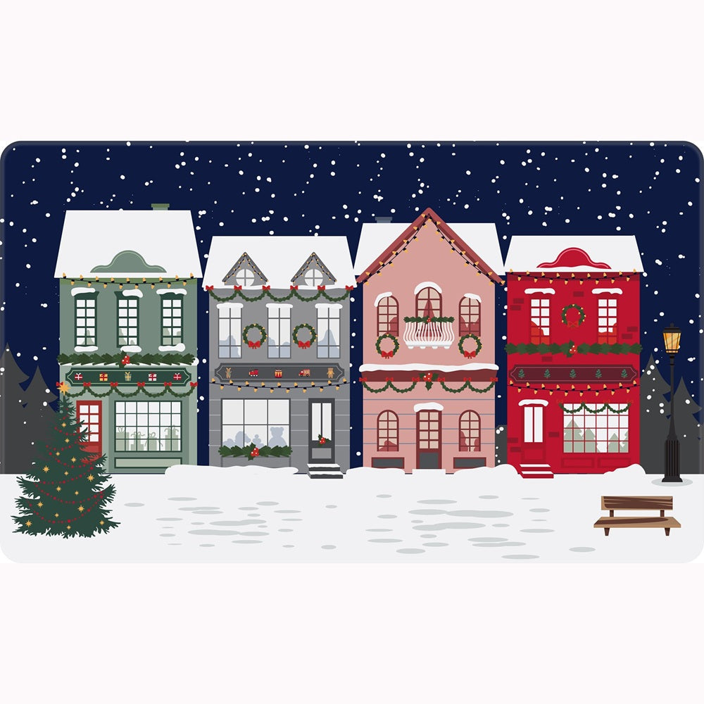 Tapis avec endos en mousse 18 po x 30 po imprimé quartier d'hiver