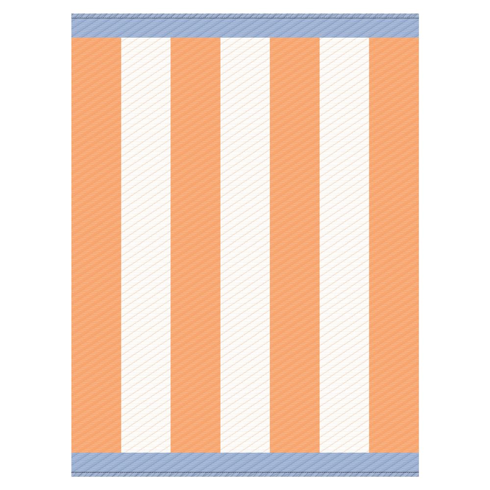 Tapis d'extérieur tissé rayures orange