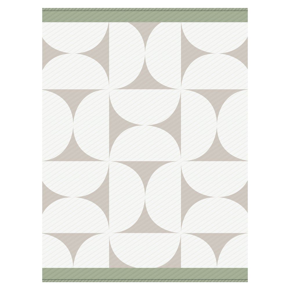Tapis d'extérieur tissé géo beige