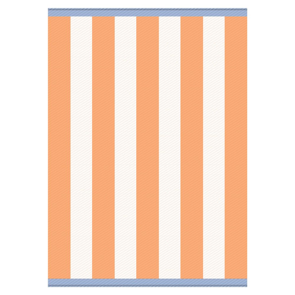 Tapis d'extérieur tissé rayures orange