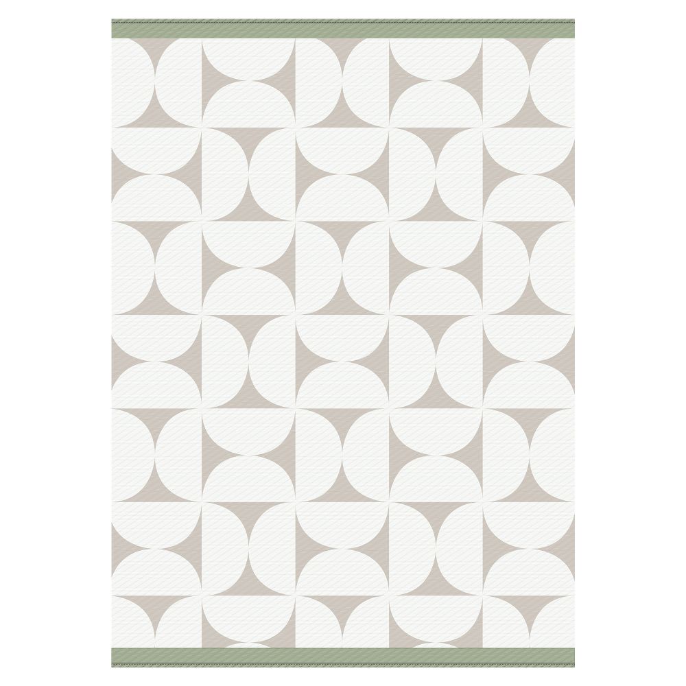 Tapis d'extérieur tissé géo beige