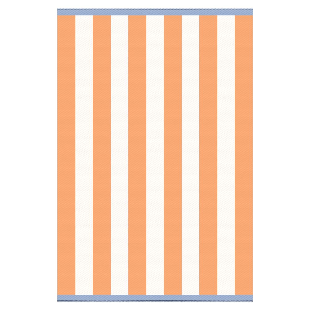 Tapis d'extérieur tissé rayures orange
