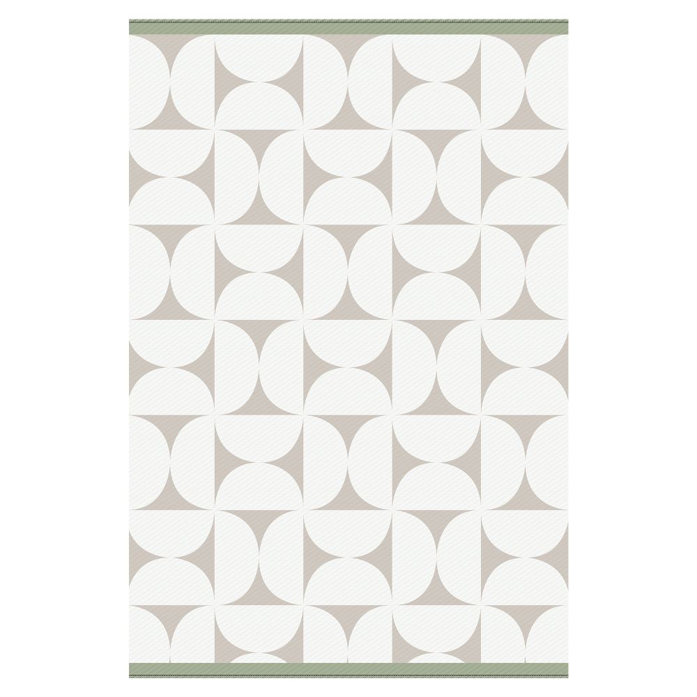 Tapis d'extérieur tissé géo beige
