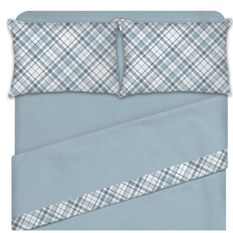 Ensemble de draps thérapeutique carreaux bleus