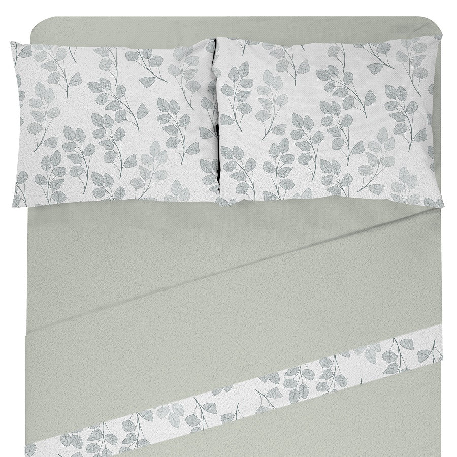 Ensemble de draps thérapeutique feuillage sauge