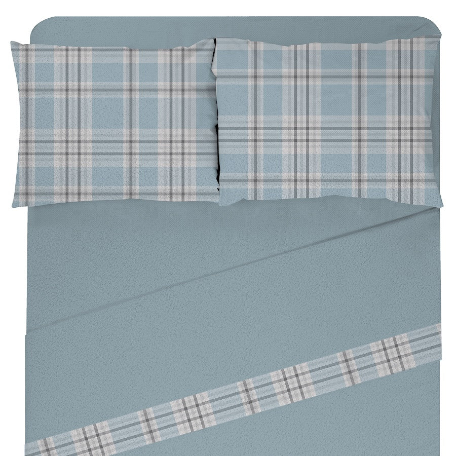 Ensemble de draps thérapeutique carreaux bleu