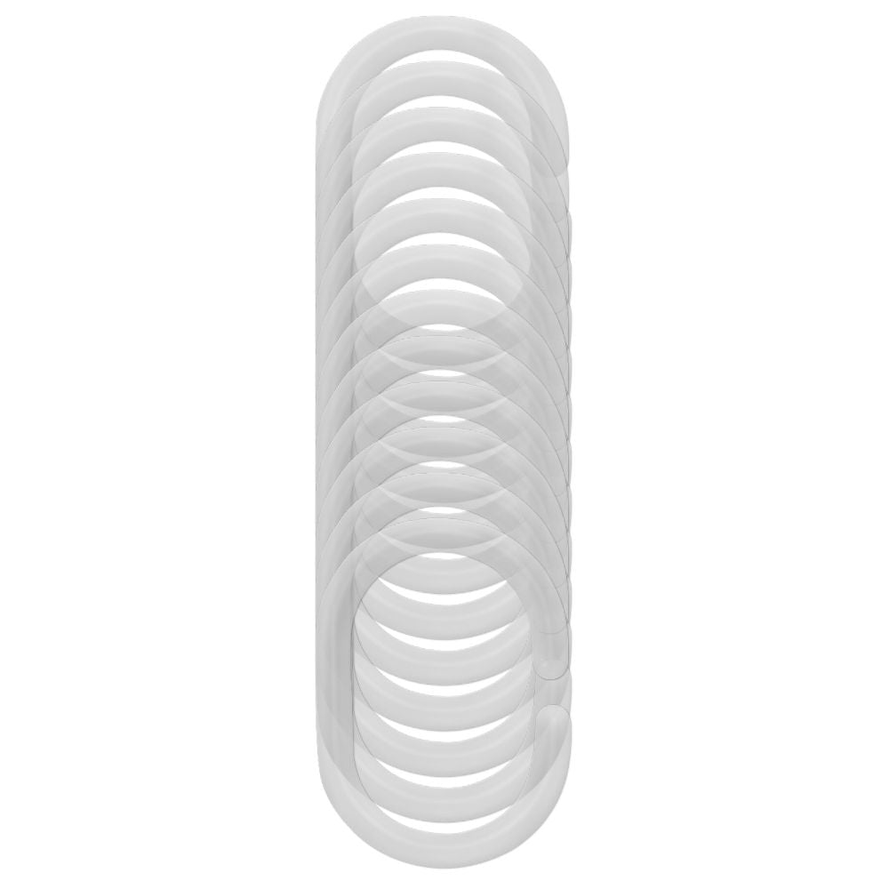 Crochet de rideau de douche transparent (paquet de 12)