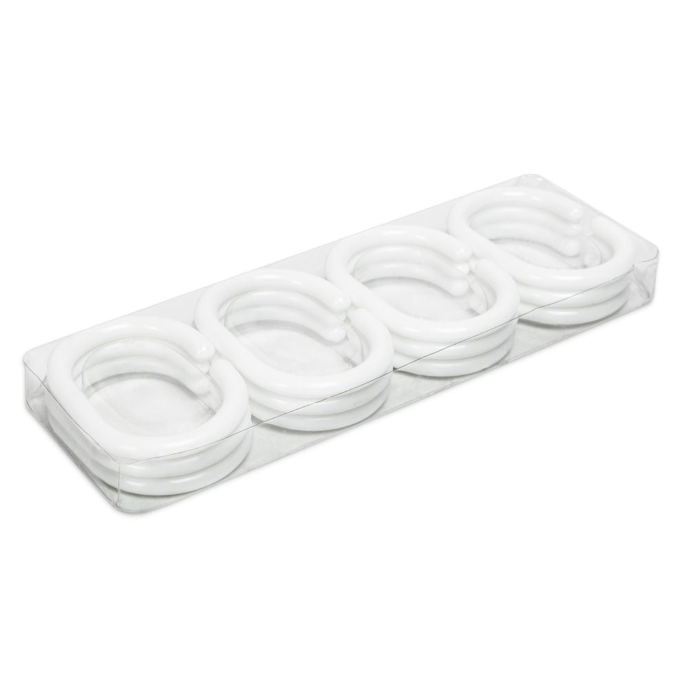 Crochet de rideau de douche blanc (paquet de 12)