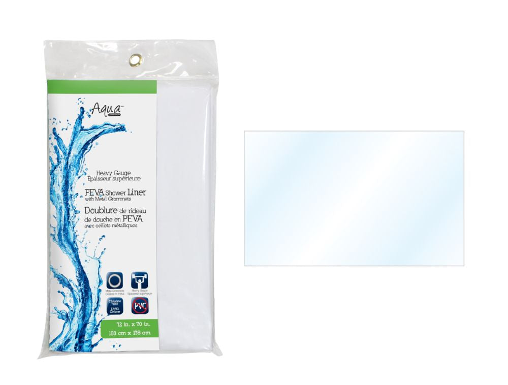 Doublure de rideau de douche en PEVA épais 70 x 72 pouces clair
