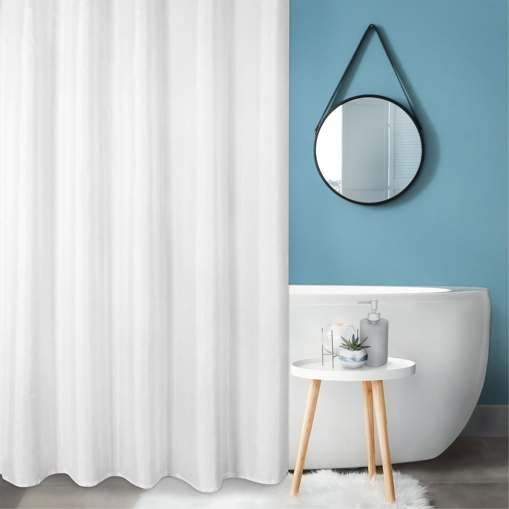 Rideau de douche en tissu dobby 70 pouces x 72 pouces blanc