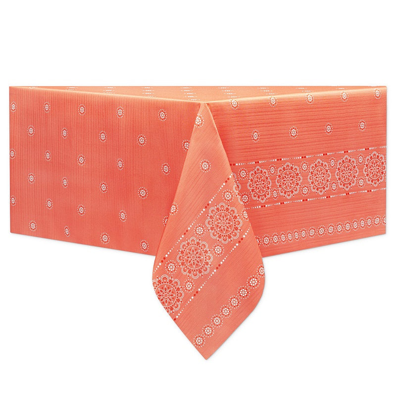 Nappe en tissu mandala corail