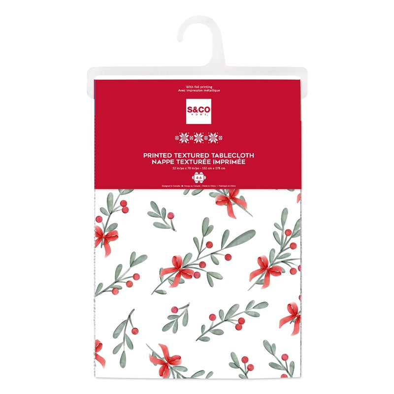 Nappe en tissu texturé feuille de gui