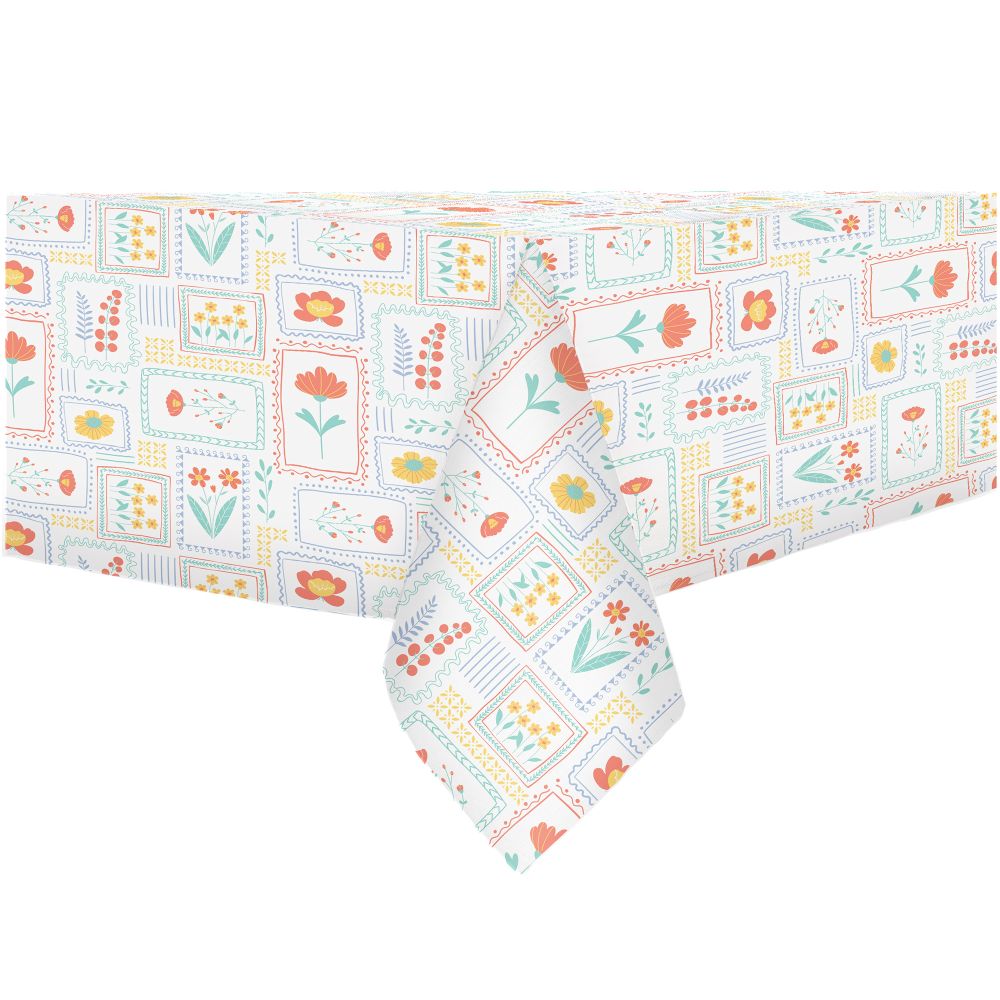 Nappe en tissu mosaïque fleuri