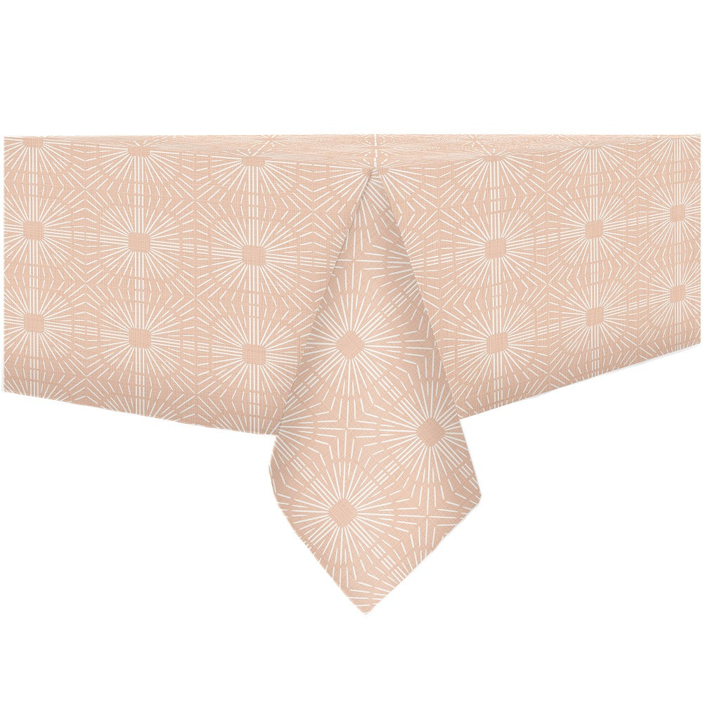 Nappe en PEVA imprimée géométrique pêche