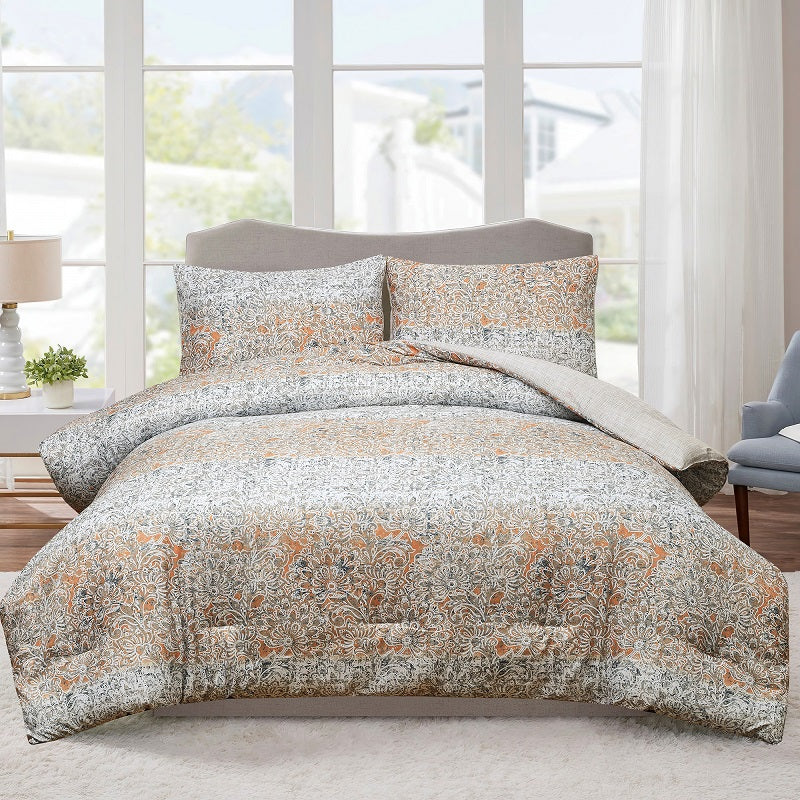 Ensemble de douillette réversible Madero orange et gris