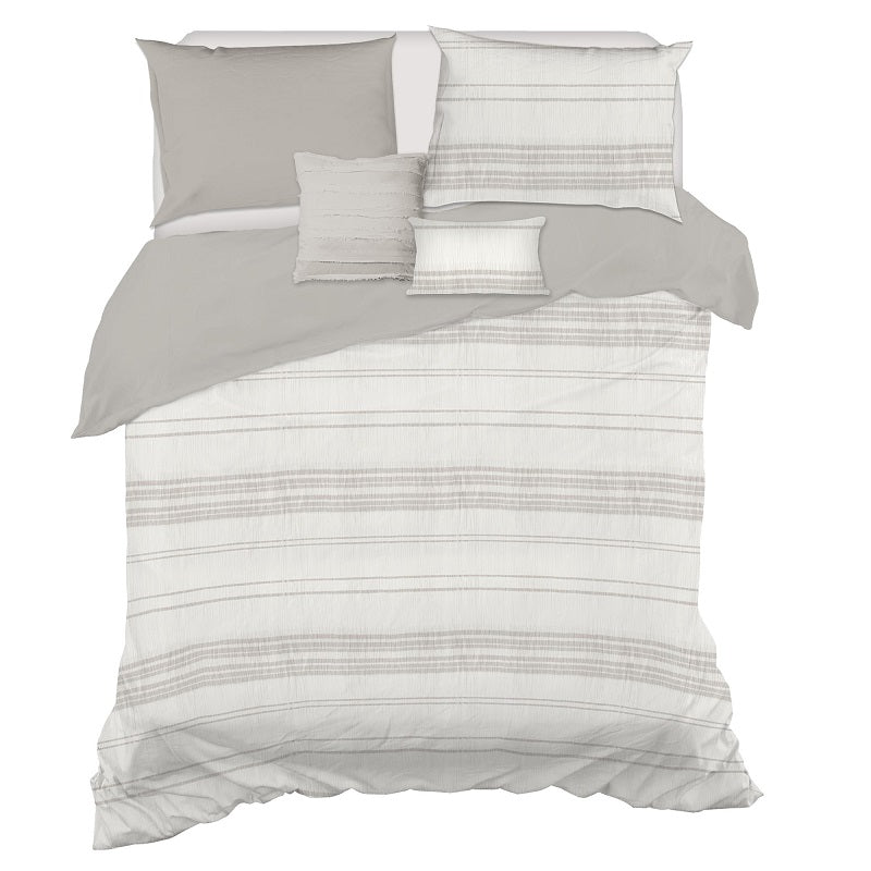 Ensemble de douillette réversible Linden beige et gris