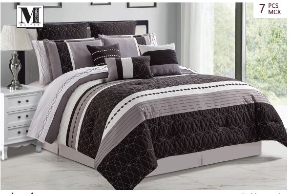 Ensemble de douillette Axis blanc, noir et gris
