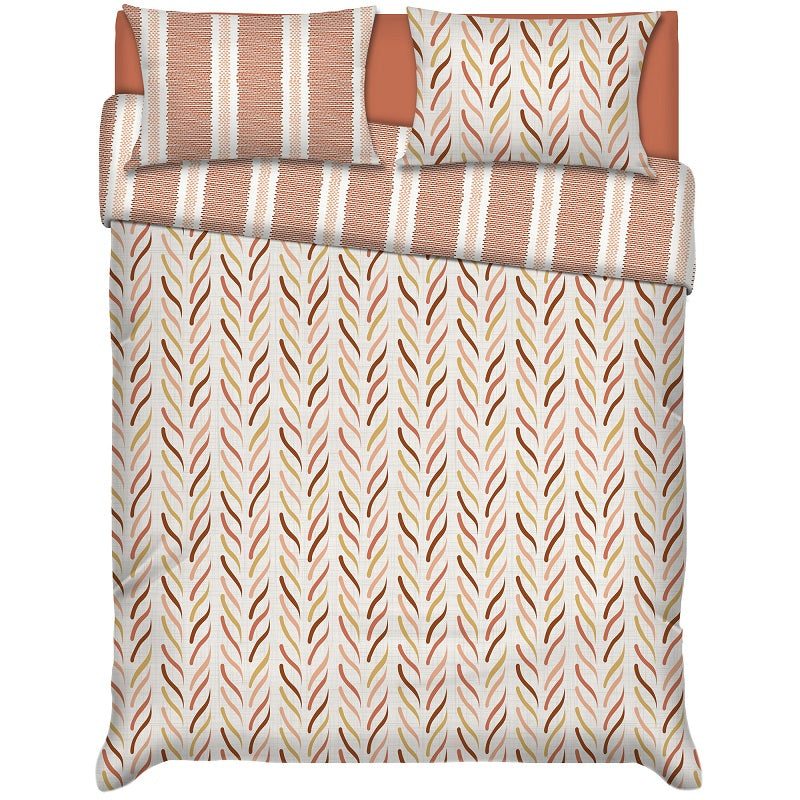 Ensemble de douillette réversible chevrons