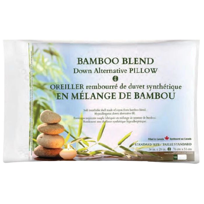 Oreiller en mélange de bambou et duvet synthétique 30 po x 20 po