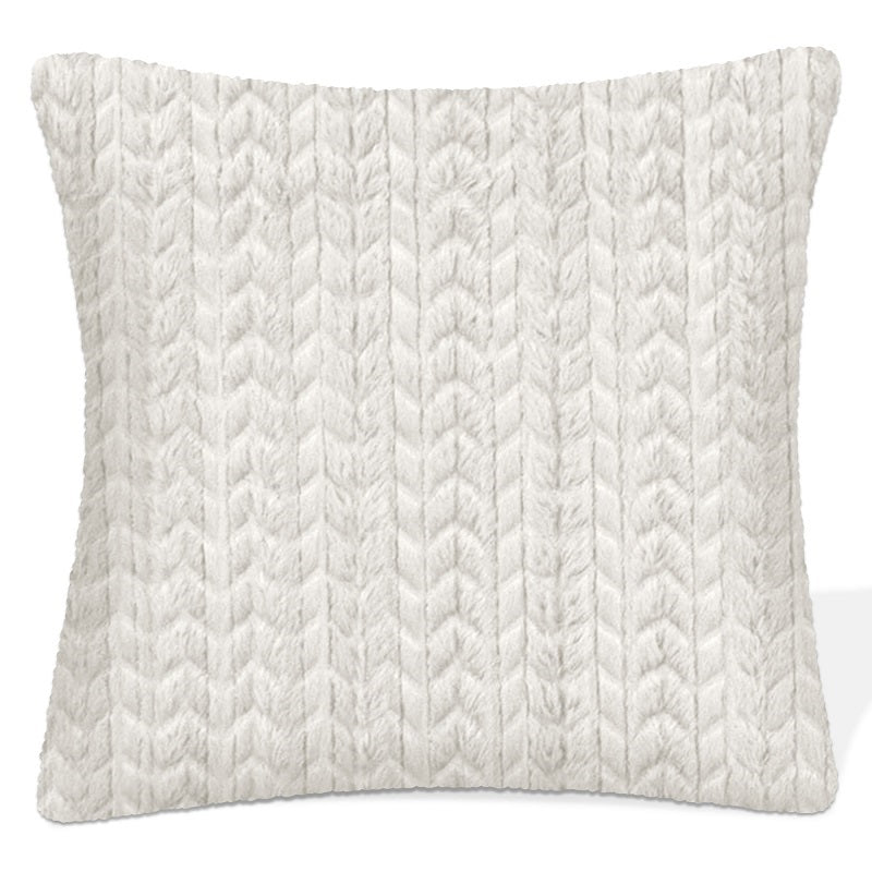 Coussin 17 po x 17 po en fausse fourrure texturée