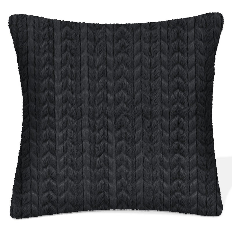 Coussin 17 po x 17 po en fausse fourrure texturée
