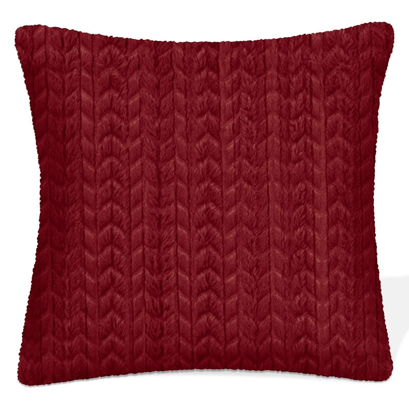 Coussin 17 po x 17 po en fausse fourrure texturée
