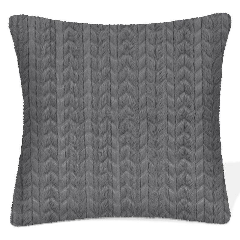 Coussin 17 po x 17 po en fausse fourrure texturée
