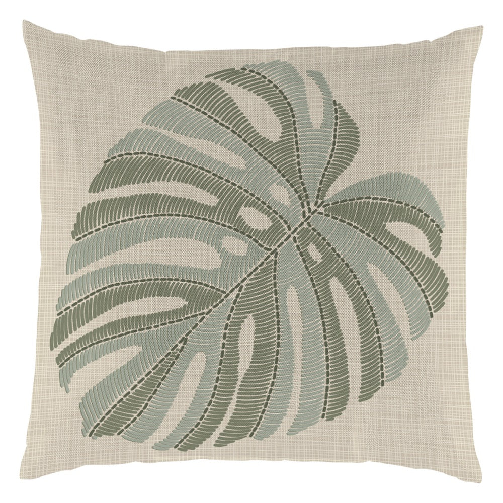 Coussin extérieur réversible 18 po x 18 po feuilles naturelles