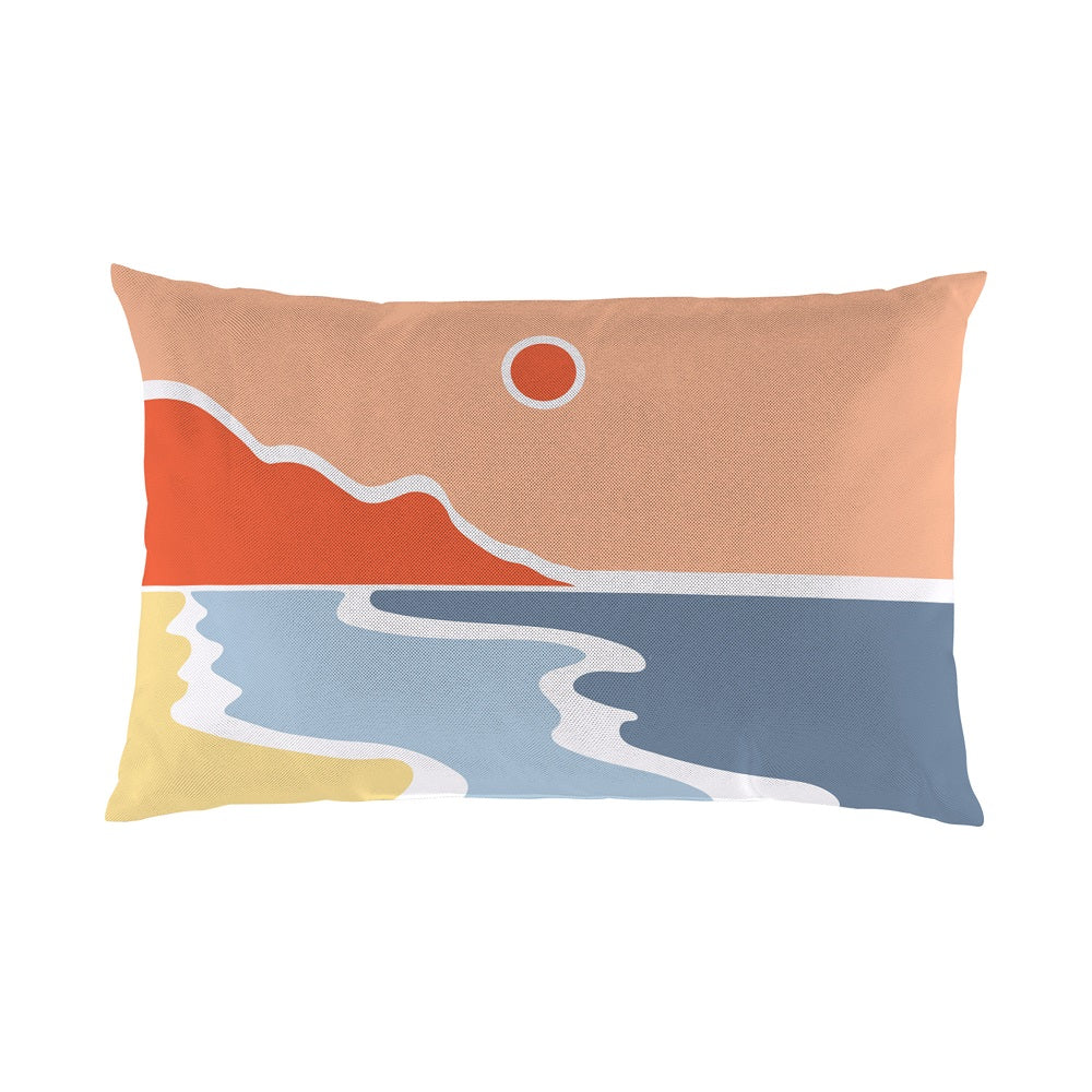 Coussin extérieur réversible 12 po x 18 po soirée à la plage/ciao