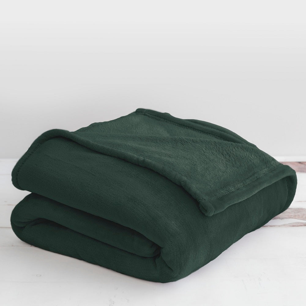 Couverture de lit simple 60 po x 80 po jeté vert forêt