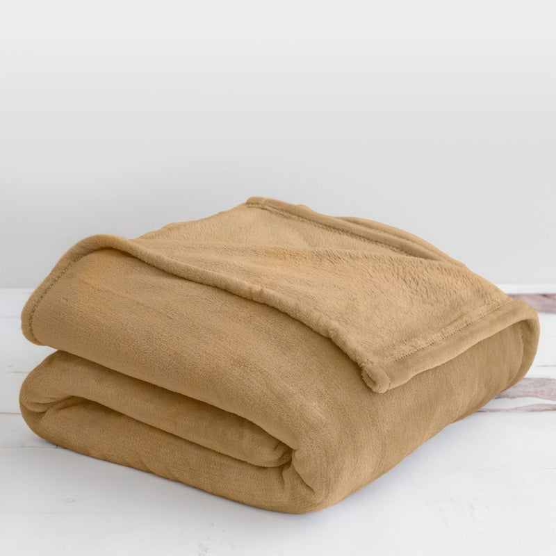 Couverture de lit simple 60 po x 80 po jeté latte beige