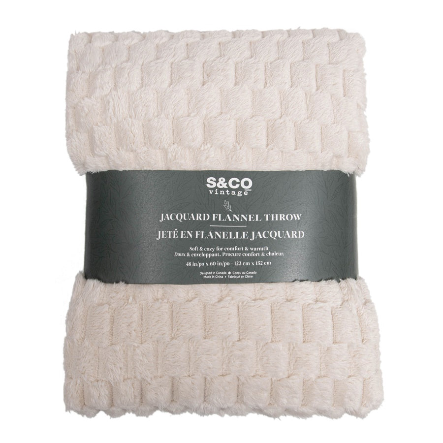 Jeté 48 po x 60 po en flanelle jacquard